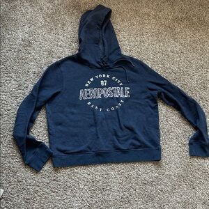 Aeropostale Blue Graphic Pullover Hoodie